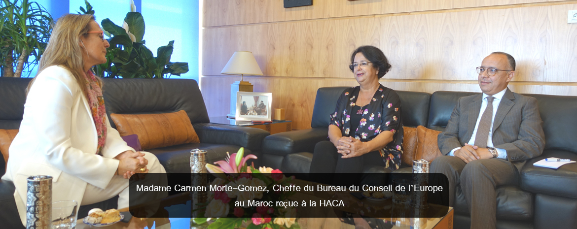 Madame Carmen Morte-Gomez, Cheffe du Bureau du Conseil de l’Europe au Maroc reçue à la HACA 