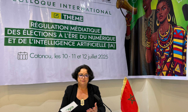 « Utilisations de l’IA en contexte électoral : le nouveau défi pour la confiance démocratique » Latifa Akharbach, présidente de la HACA À la conférence internationale sur « La régulation médiatique des élections à l’ère du numérique et de l’intelligence artificielle » Cotonou les 10 et 11 juillet 2025