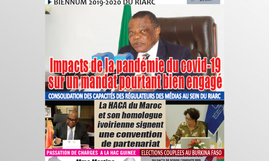 Parution du dernier numéro de La Lettre du RIARC Bulletin d'information publié par le Secrétariat Exécutif du Réseau des Instances Africaines de Régulation de la Communication basé à Cotonou